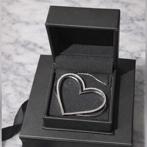 Vera Wang Silver Heart Pendant Necklace with real diamonds